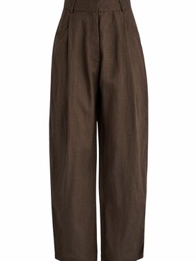 Wide Leg High-Waist Pants in Dark Brown